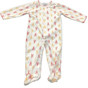 Bebe a Moi Boutique Pima Cotton Baby Sleeper 9 Mos Cute Lobster Print